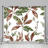 Aperturee - Aperturee Brown Green Leaves Simple Fine Art Photo Backdrop